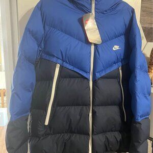 e Sportswear Storm-FIT Windrunner Down Jacket Blue DR9605-480 Size L $200